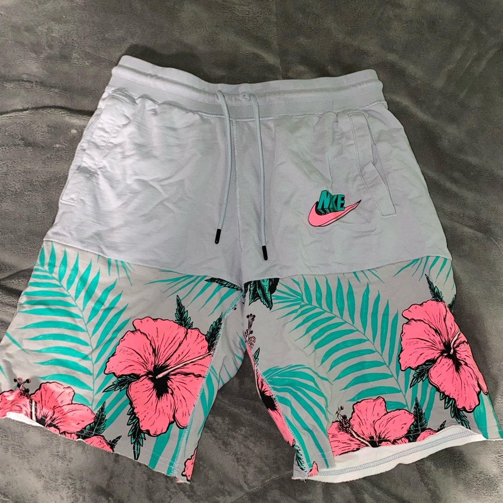 Nike flower sweat shorts